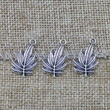 20 Pieces 21.8x13.6mm Antique Silver Color Maple Leaf Charms Keychain Bracelet For DIY Jewelry Making