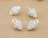 20 Pieces/lot 8mm*14mm Shiny Silver Plated Delicate 3D Pine Cone Charms Pendant For DIY Jewelry Making h1191