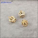 Unique Style High Quality 10 Pieces/Lot 13mm*11mm Alloy Material Gold Color 3D Crown Charms