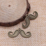 Vintage 20Pcs 30*13mm Antique Silver Color Mustache Charms For DIY Jewelry Making Necklace Pendant Accessories Handcraft