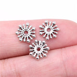 WYSIWYG 100pcs 10x2mm Spacer Bead Charms For Jewelry Making DIY Bracelet Making Antique Silver Color
