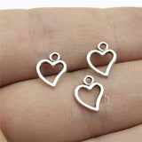WYSIWYG 100pcs 10x8mm 2 Colors Mini Heart Charm Cute Heart Charms For Jewelry Making Small Heart Charm
