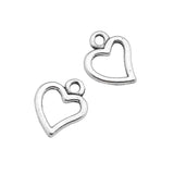 WYSIWYG 100pcs 10x8mm 2 Colors Mini Heart Charm Cute Heart Charms For Jewelry Making Small Heart Charm