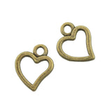 WYSIWYG 100pcs 10x8mm 2 Colors Mini Heart Charm Cute Heart Charms For Jewelry Making Small Heart Charm