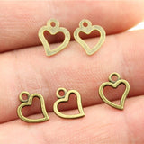 WYSIWYG 100pcs 10x8mm 2 Colors Mini Heart Charm Cute Heart Charms For Jewelry Making Small Heart Charm