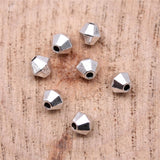 WYSIWYG 100pcs 4x4x4mm Small Hole Beads Charms For Jewelry Making DIY Bracelet Making Antique Silver Color