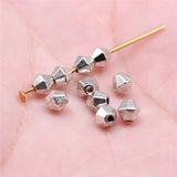 WYSIWYG 100pcs 4x4x4mm Small Hole Beads Charms For Jewelry Making DIY Bracelet Making Antique Silver Color