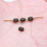 WYSIWYG 100pcs 5x4mm Antique Silver Color Gun Black Color Oval Flower Small Hole Bead Spacer Beads For Jewelry Making