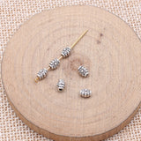 WYSIWYG 100pcs 5x4mm Antique Silver Color Gun Black Color Oval Flower Small Hole Bead Spacer Beads For Jewelry Making