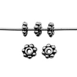 WYSIWYG 100pcs 5x5mm Small Spacer Beads For Jewelry Making Antique Silver Color Spacer Beads Pendants Charm Spacer Beads