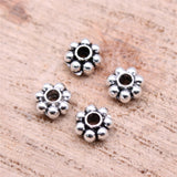 WYSIWYG 100pcs 5x5mm Small Spacer Beads For Jewelry Making Antique Silver Color Spacer Beads Pendants Charm Spacer Beads