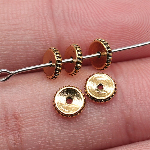 WYSIWYG 100pcs 6x6mm Antique Gold Color Spacer Beads For Jewelry Making DIY Jewelry Findings