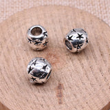 WYSIWYG 10pcs 10x10x10mm Big Hole Spacer Beads Charms For Jewelry Making DIY Bracelet Making Antique Silver Color