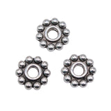 WYSIWYG 10pcs 10x10x2mm Small Hole Flowers Spacer Beads For Jewelry Making DIY Bracelet Making Antique Silver Color