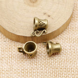 WYSIWYG 10pcs 10x15mm 2 Colors Antique Silver Color Antique Bronze Plated 3D Tea Cup Charms Charms Tap Cup Coffee Cup Charm