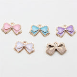 WYSIWYG 10pcs 10x16mm 5 Colors Enamel Bow Charms Pendant For DIY Jewelry Making Handmade Jewelry Craft Findings