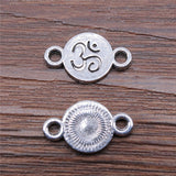 WYSIWYG 10pcs 10x17mm Om Round Connector Charms For Jewelry Making Antique Silver Color Jewelry Accessories