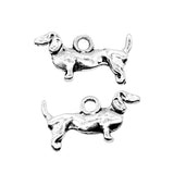 WYSIWYG 10pcs 10x18mm Antique Silver Color Dachshund Dog Pendant Charm Dog Pendant DIY Dachshund Dog Pendant