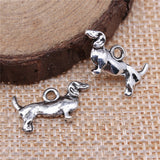 WYSIWYG 10pcs 10x18mm Antique Silver Color Dachshund Dog Pendant Charm Dog Pendant DIY Dachshund Dog Pendant