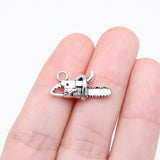 10pcs 10x20mm Antique Silver Color Chainsaw Charms For Jewelry Making ef4384