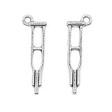 WYSIWYG 10pcs 10x32mm Crutch Pendant Charms Antique Silver Color For Jewelry Making Zinc Alloy Jewelry Findings