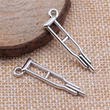 WYSIWYG 10pcs 10x32mm Crutch Pendant Charms Antique Silver Color For Jewelry Making Zinc Alloy Jewelry Findings