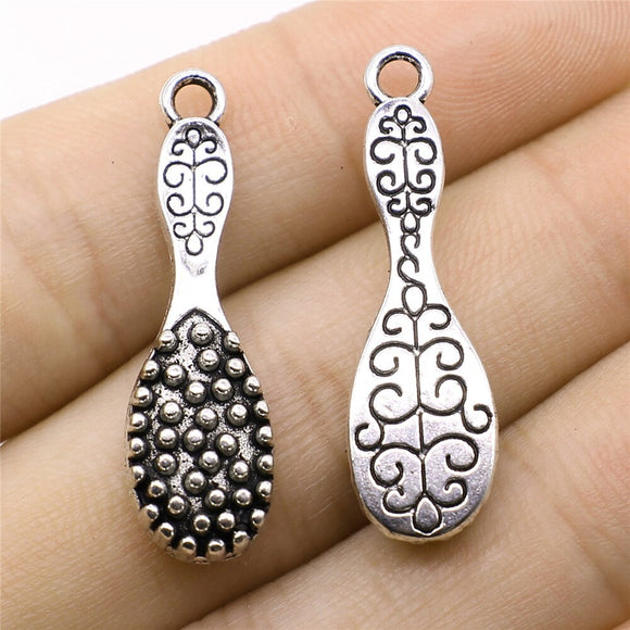 WYSIWYG 10pcs 10x33mm Comb Charms Antique Silver Color For Jewelry Making Zinc Alloy Charms Pendant DIY Jewelry Findings