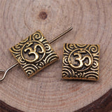 WYSIWYG 10pcs 10x5mm Antique Gold Color Om Small Hole Beads For Jewelry Making DIY Jewelry Findings