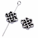 WYSIWYG 10pcs 10x5mm Antique Silver Color Chinese Knot Beads For Jewelry Making DIY Jewelry Findings