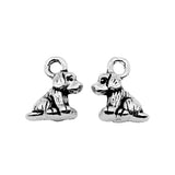 WYSIWYG 10pcs 10x7mm Sitting Dog Charm Cute Small Dog Charms DIY Sitting Dog Small Charms For Jewlery Making
