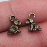 WYSIWYG 10pcs 10x7mm Sitting Dog Charm Cute Small Dog Charms DIY Sitting Dog Small Charms For Jewlery Making
