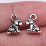WYSIWYG 10pcs 10x7mm Sitting Dog Charm Cute Small Dog Charms DIY Sitting Dog Small Charms For Jewlery Making