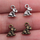 WYSIWYG 10pcs 10x7mm Sitting Dog Charm Cute Small Dog Charms DIY Sitting Dog Small Charms For Jewlery Making