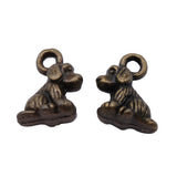 WYSIWYG 10pcs 10x7mm Sitting Dog Charm Cute Small Dog Charms DIY Sitting Dog Small Charms For Jewlery Making