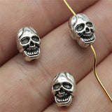 WYSIWYG 10pcs 10x7x6mm Double-Sided Skull Small Hole Beads Spacers Beads Antique Silver Color For DIY Bracelet Making