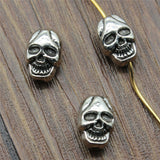 WYSIWYG 10pcs 10x7x6mm Double-Sided Skull Small Hole Beads Spacers Beads Antique Silver Color For DIY Bracelet Making
