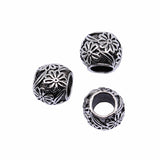 WYSIWYG 10pcs 10x8mm Antique Silver Color Big Hole Spacer Beads For Jewelry Making DIY Jewelry Findings