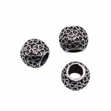 WYSIWYG 10pcs 10x8mm Flowe Beads Big Hole Spacer Beads For Jewelry Making Antique Silver Color DIY Jewelry Findings