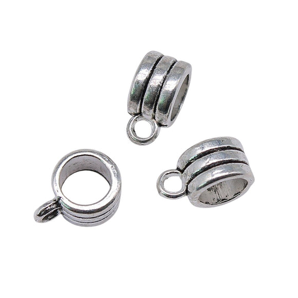 WYSIWYG 10pcs 10x8x5mm Beads Bails Charm Pendants For Jewelry Making Antique Silver Color Beads Bails Pendants Charm Beads Bails