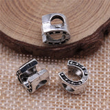 WYSIWYG 10pcs 10x9mm Antique Silver Color Horseshoe Big Hole Beads For Jewelry Making DIY Jewelry Findings