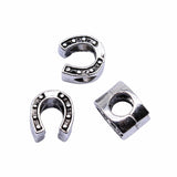 WYSIWYG 10pcs 10x9mm Antique Silver Color Horseshoe Big Hole Beads For Jewelry Making DIY Jewelry Findings