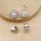 WYSIWYG 10pcs 10x9x6mm Dog Paw European Big Hole Beads For Jewelry Making DIY Bracelet Making Antique Silver Color