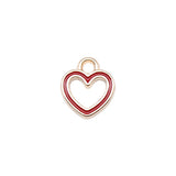 WYSIWYG 10pcs 11.8x10.3mm 3 Colors Enamel Openwork Small Heart Charms Pendant For DIY Jewelry Making Handmade Jewelry Findings