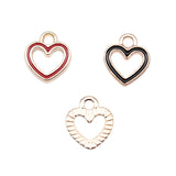 WYSIWYG 10pcs 11.8x10.3mm 3 Colors Enamel Openwork Small Heart Charms Pendant For DIY Jewelry Making Handmade Jewelry Findings