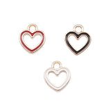 WYSIWYG 10pcs 11.8x10.3mm 3 Colors Enamel Openwork Small Heart Charms Pendant For DIY Jewelry Making Handmade Jewelry Findings