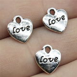 WYSIWYG 10pcs 11x10mm Antique Bronze Double Sided Love Heart Charms Tiny Heart Love Charms Love Heart Charms
