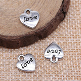 WYSIWYG 10pcs 11x10mm Antique Bronze Double Sided Love Heart Charms Tiny Heart Love Charms Love Heart Charms