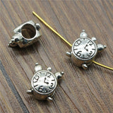 WYSIWYG 10pcs 11x10x7mm Alarm Clock Big Hole Beads For Jewelry Making DIY Bracelet Making Antique Silver Color
