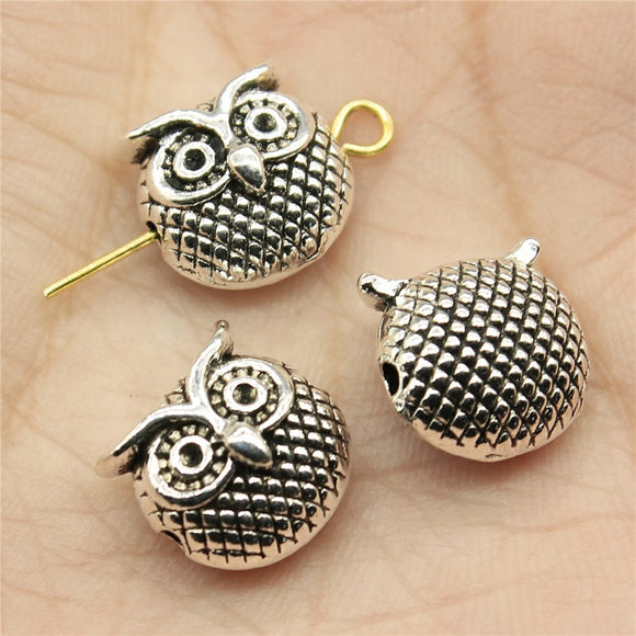 WYSIWYG 10pcs 11x11x7mm Owl Bead Spacer Bead Charms For Diy Beaded Bracelets Jewelry Handmade Making