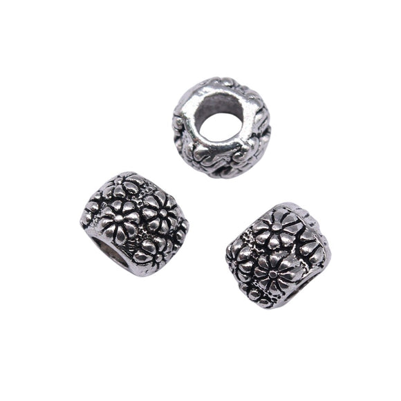 WYSIWYG 10pcs 11x11x8mm Big Hole Spacer Beads Charms For Jewelry Making DIY Bracelet Making Antique Silver Color